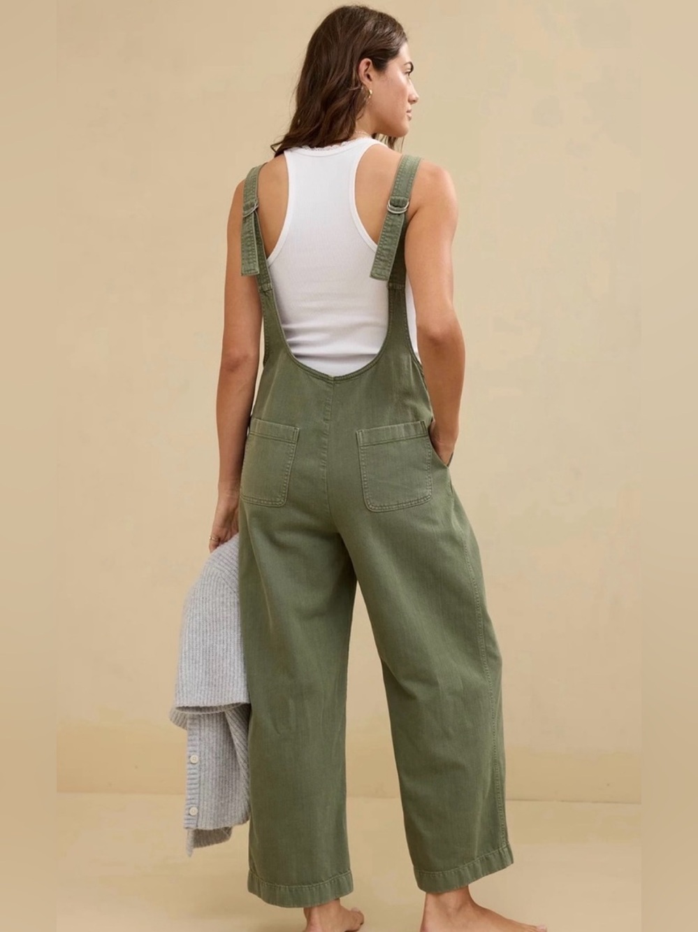 aerie Olive Green Women's Overalls - Picture 2 of 5